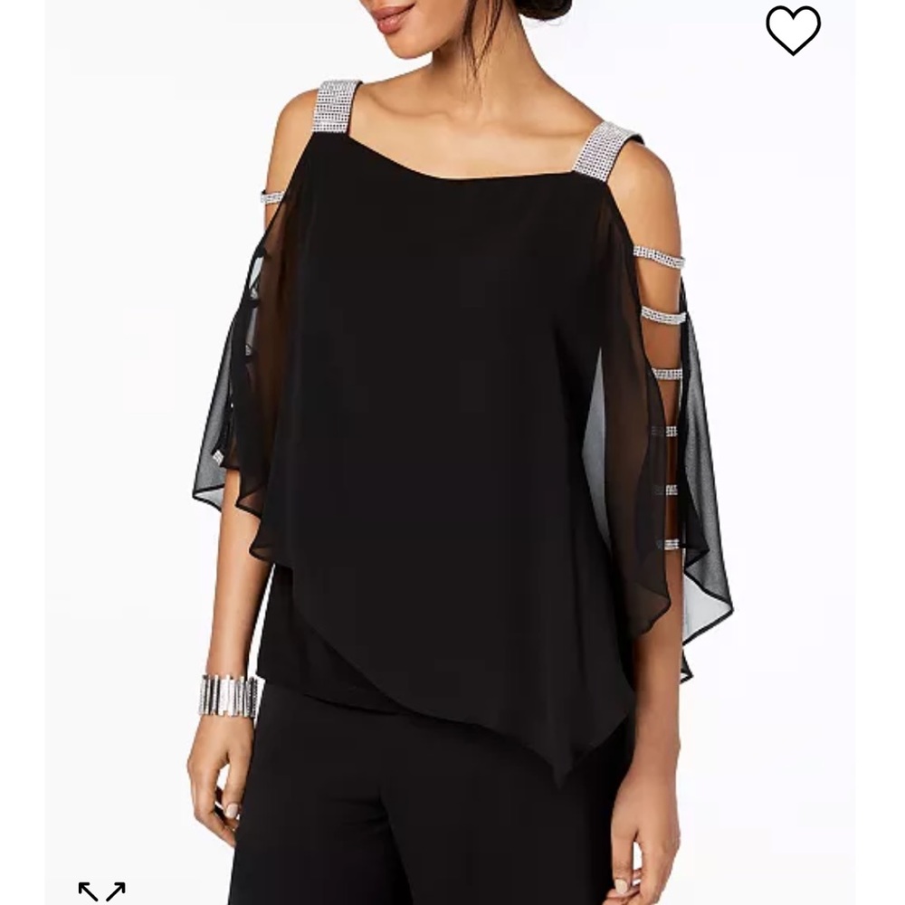 NWOT Cold shoulder with rhinestone bars
